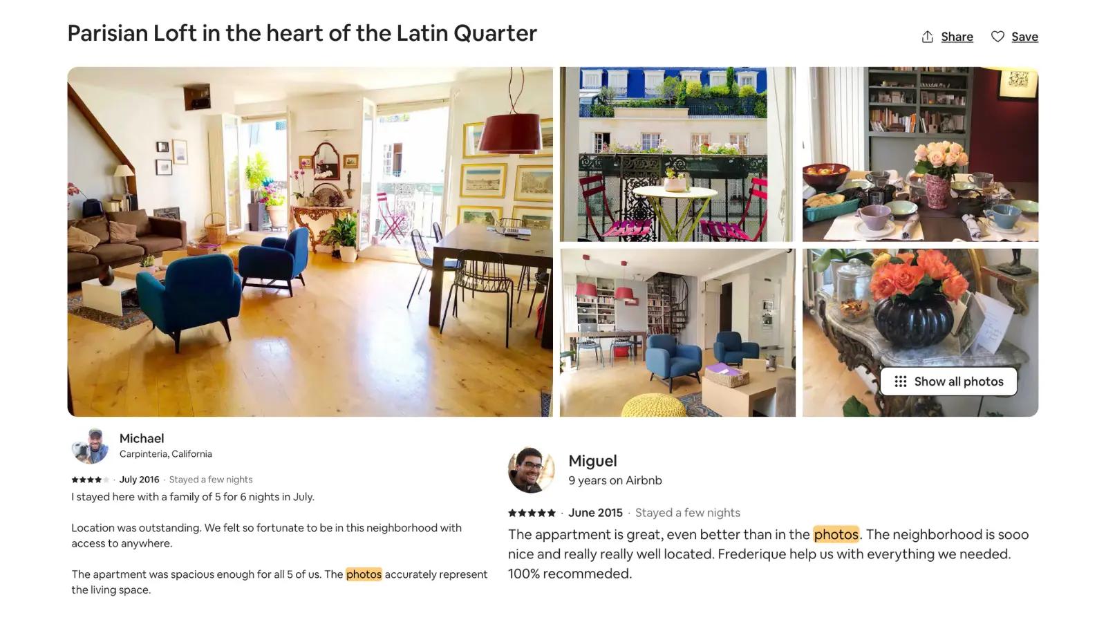 Valutazioni più alte grazie alle fantastiche foto di Airbnb