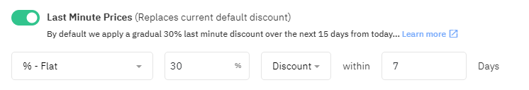 Last Minute Prices dynamic pricing software Customizations