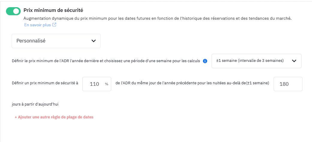 Prix minimum de sécurité