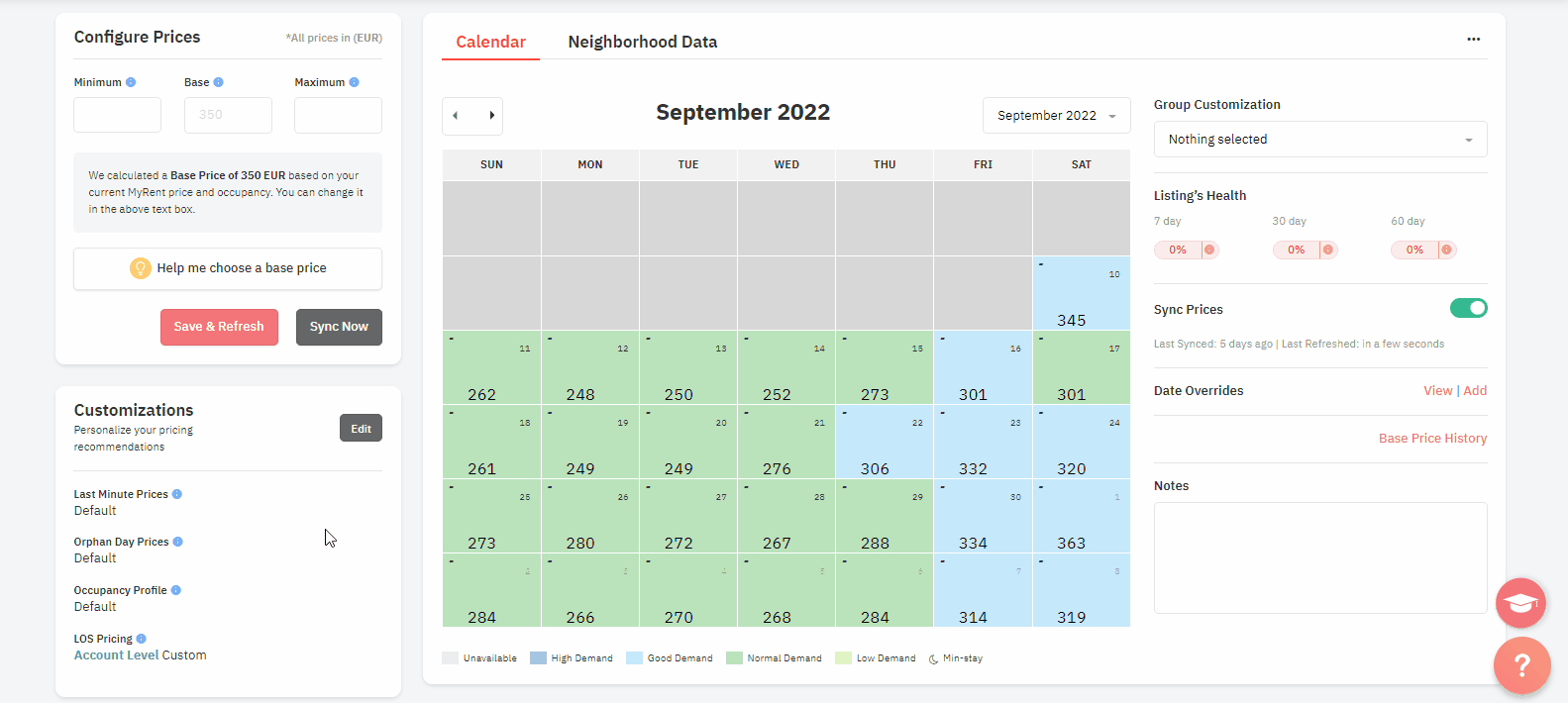 pricing customizations