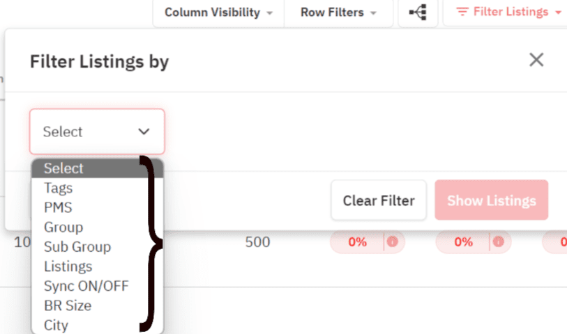 PriceLabs Enhanced Listing Filters