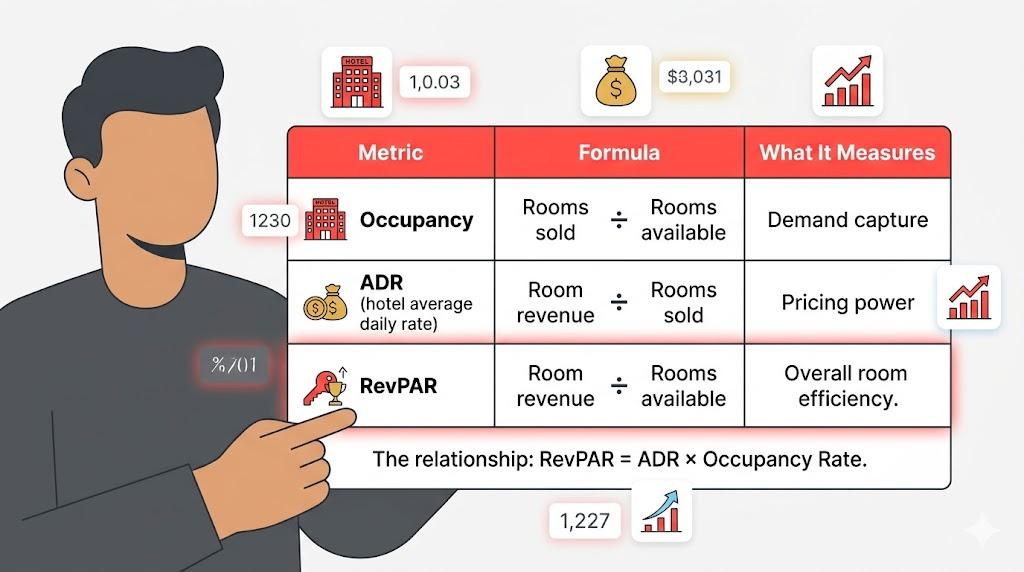 Key Differences among ADR, RevPAR & Occupancy
