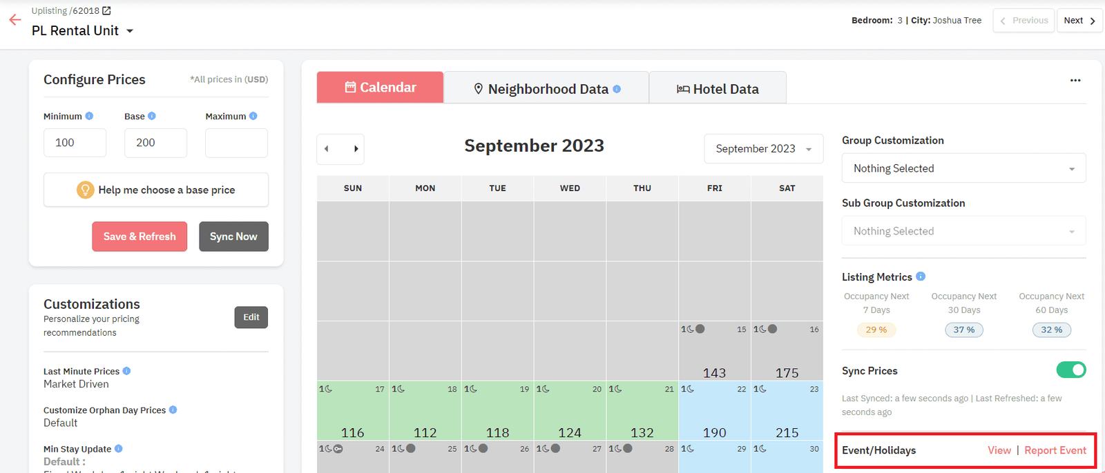 PriceLabs Events and Holiday Calendar to Prepare your Vacation rentals for major local events