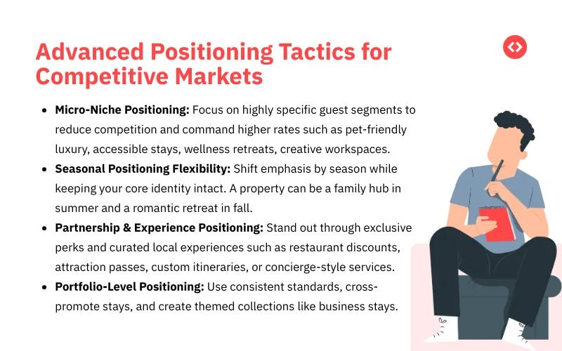 What are advanced positioning tactics for your property in competitive markets