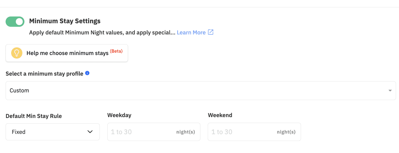 PriceLabs Minimum Stay Restrictions