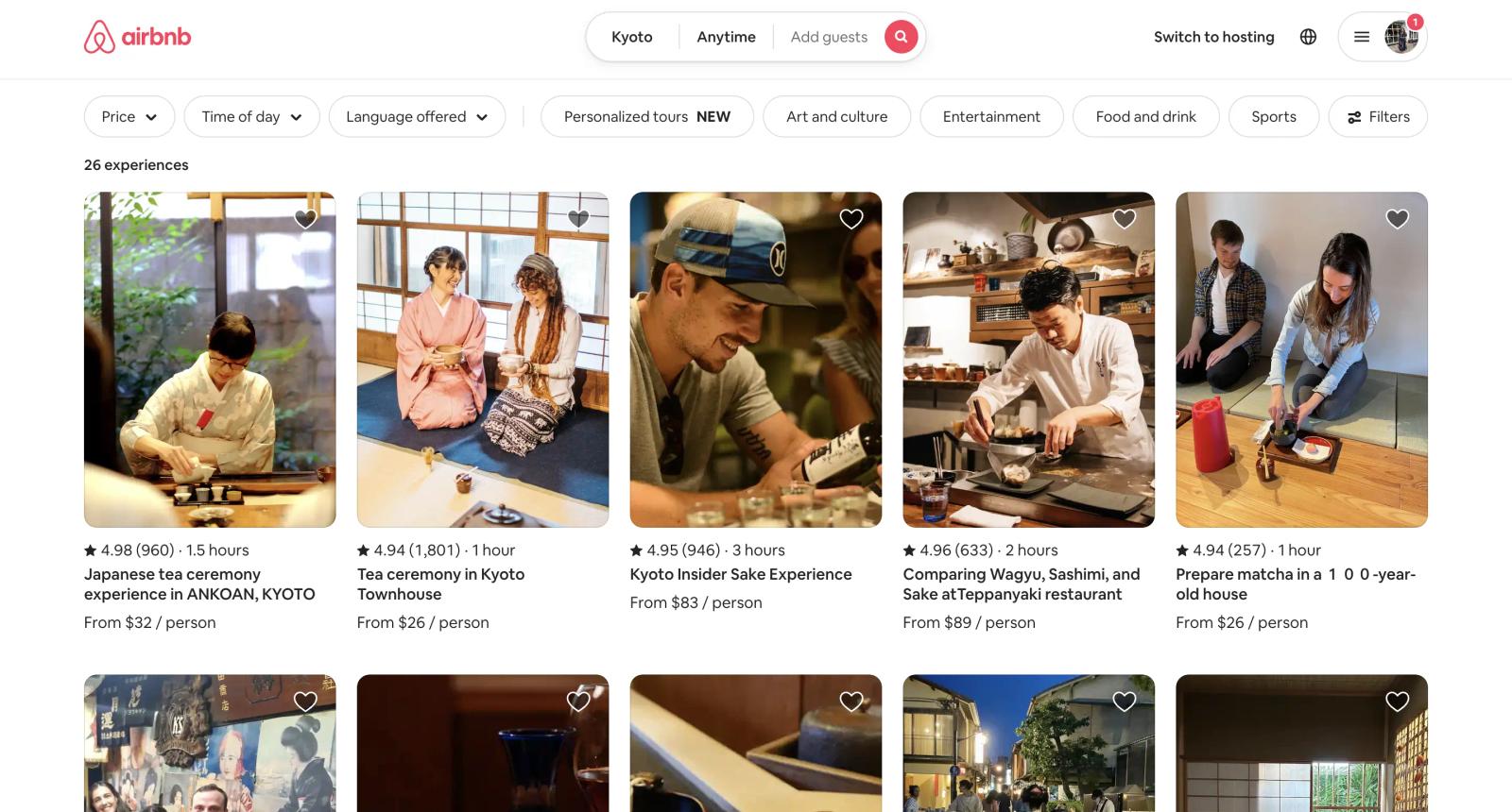 Airbnb experiences in Kyoto Japan