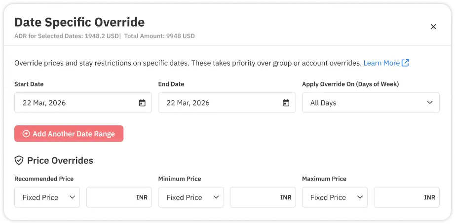 Date-Specific Overrides