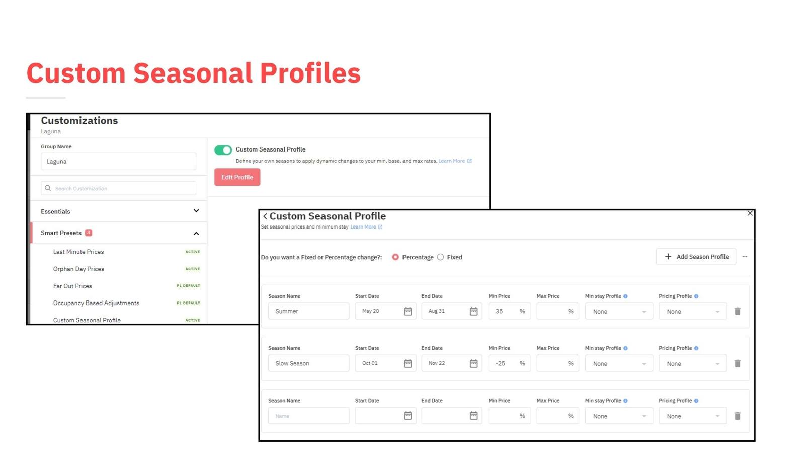 PriceLabs Custom Seasonal Profiles
