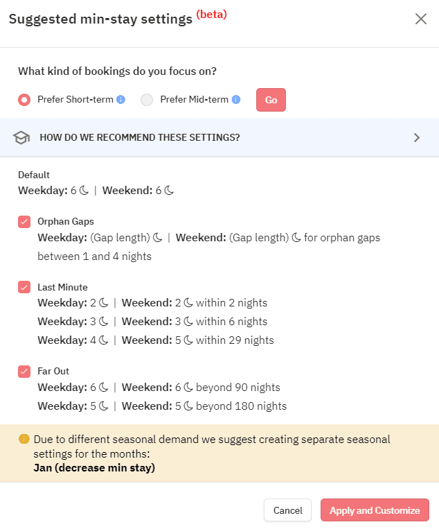 Minimum Stay Recommendation Engine