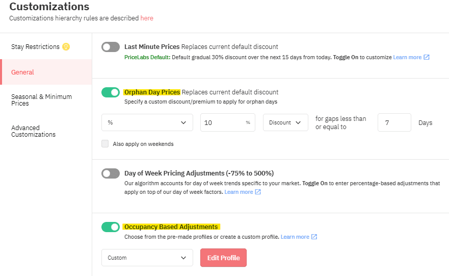 Implemente os Ajustes de Ocupação no PriceLabs