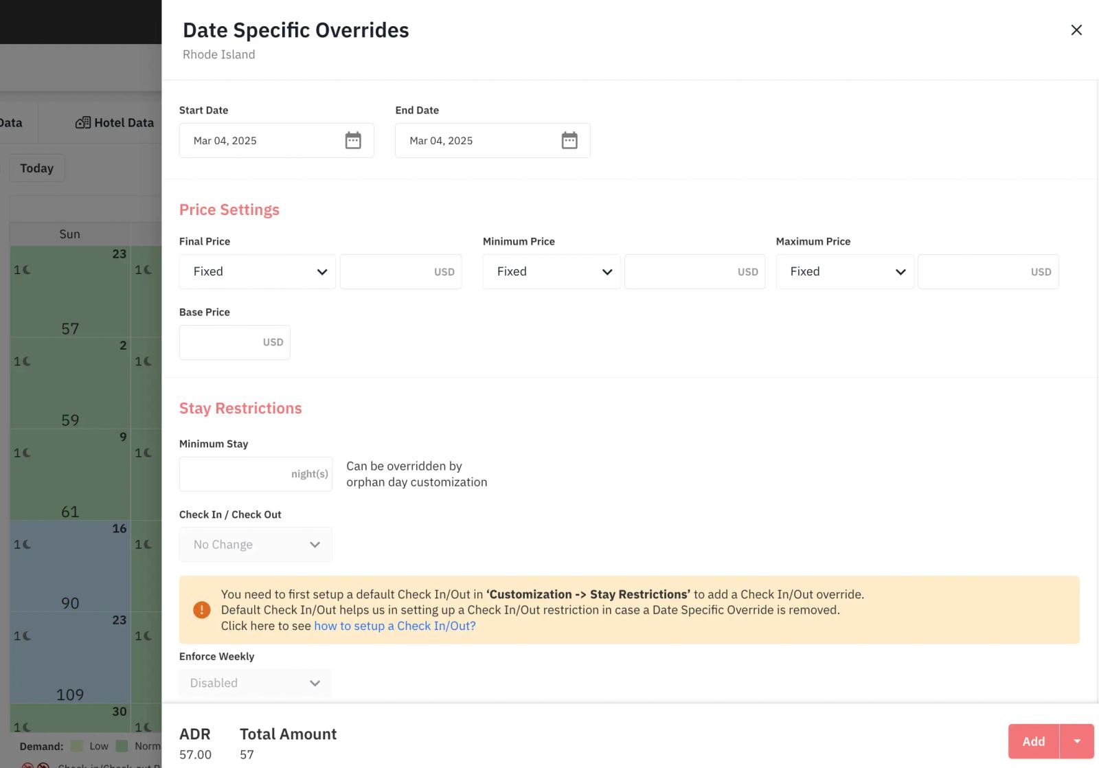 date specific override