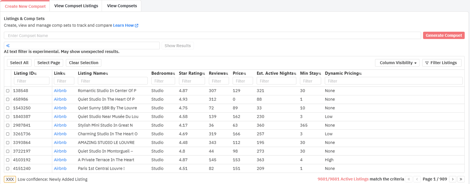 PriceLabs Market Dashboard Allows You to Create Custom Comp-Sets for Short-term Rental Analytics