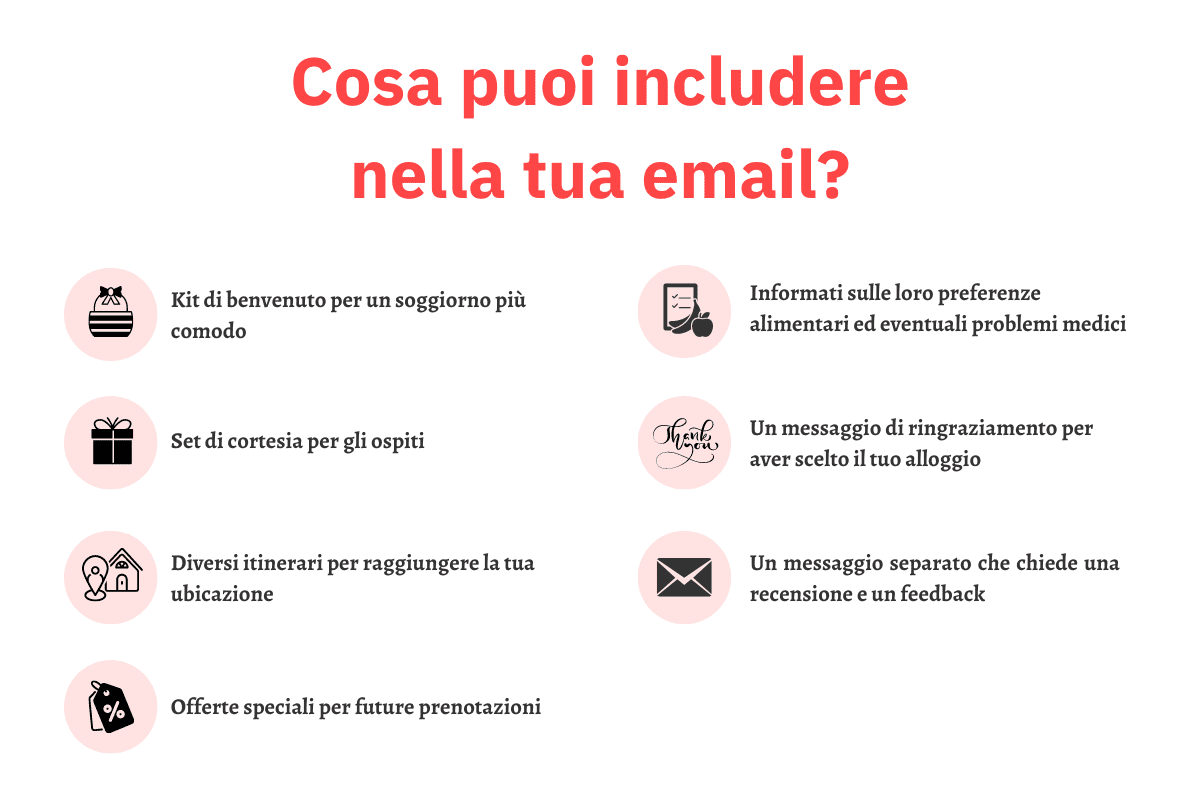 L'invio di un'e-mail è uno dei migliori consigli di hosting Airbnb per aumentare la soddisfazione del cliente
