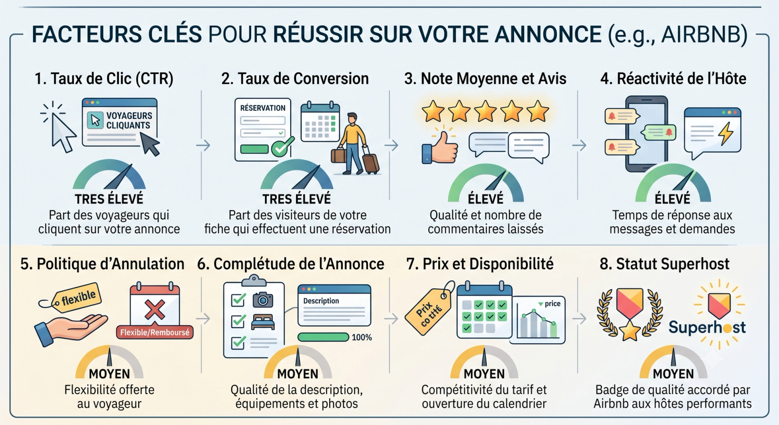 Critères de réussite d'une annonce Airbnb