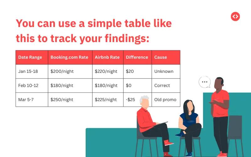 AirbnbとBooking.comの価格の不一致を把握し、調査結果を追跡する方法