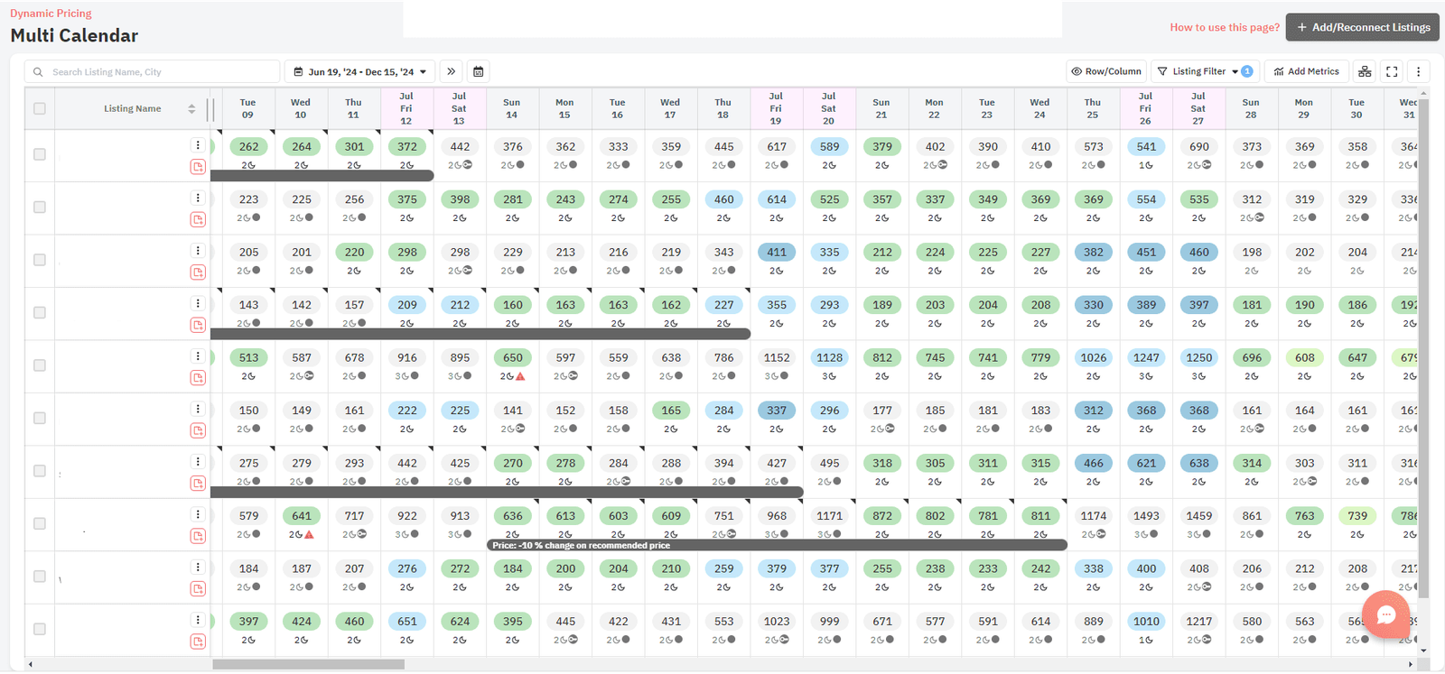 Showing Multi Calendar feature