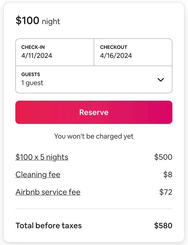 Airbnbのサービス手数料