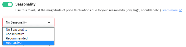 Seasonality customizations