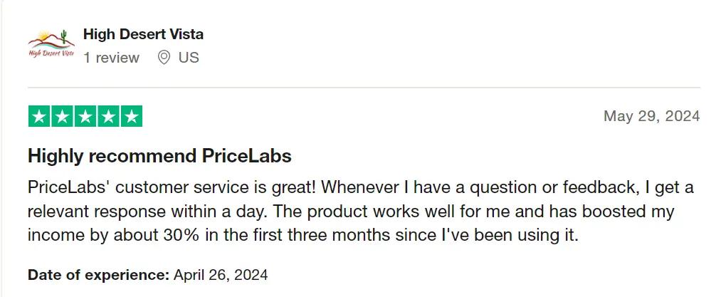 User Testimonial for Revenue Management Software by PriceLabs