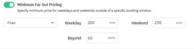 Minimum Far Out Pricing dynamic pricing tool