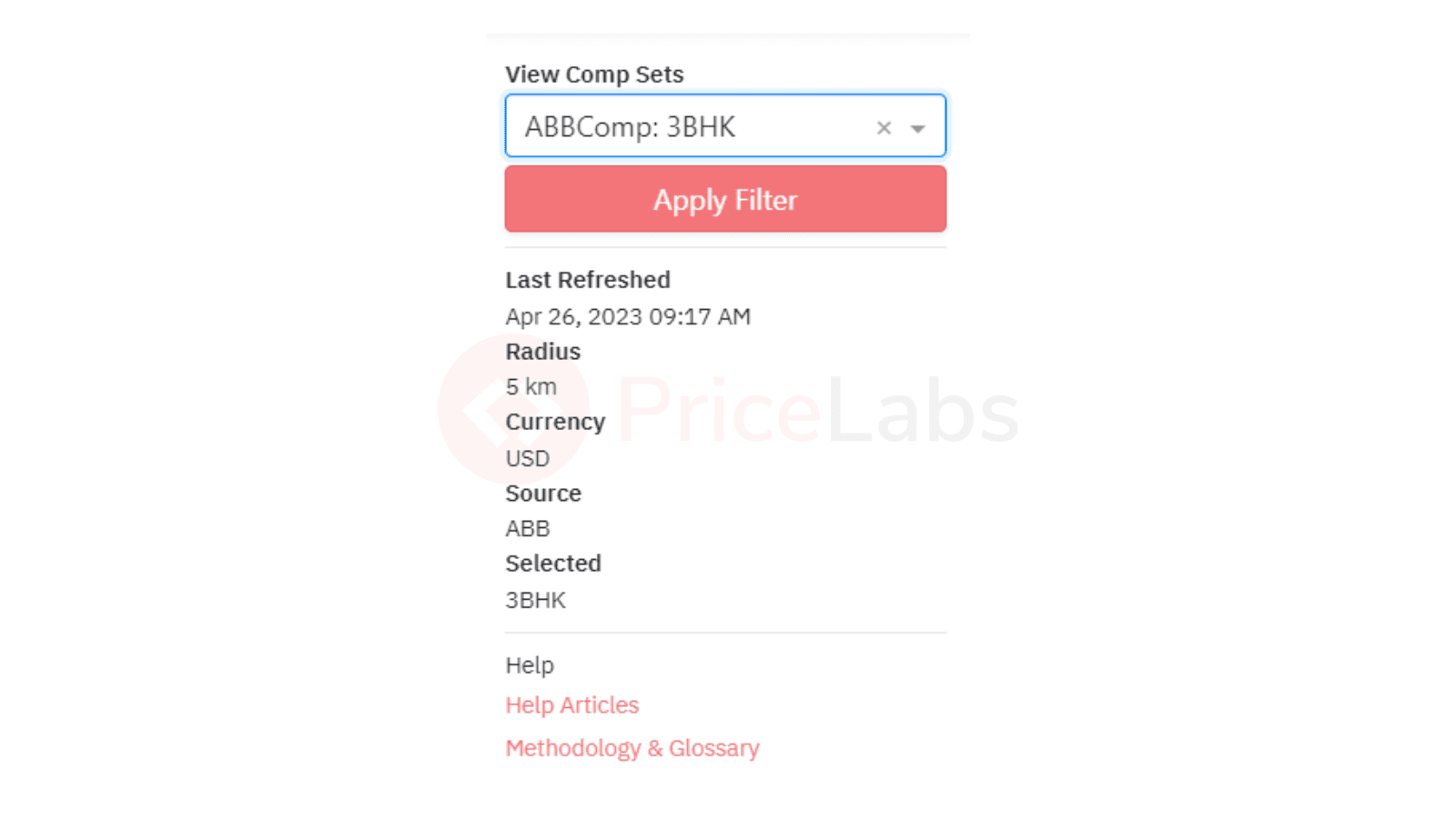 Visualizza tutti i dati per il tuo comp set nella Market Dashboard Pricelabs per analizzare i prezzi di airbnb
