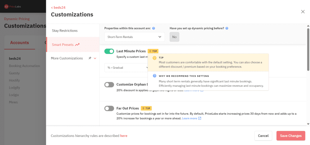 Smart Presets In PriceLabs