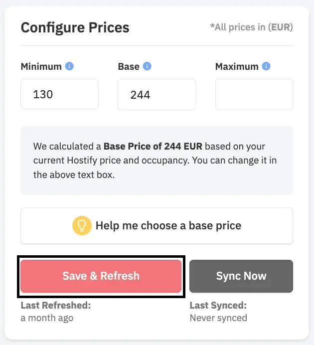 Set your prices in the configure prices table