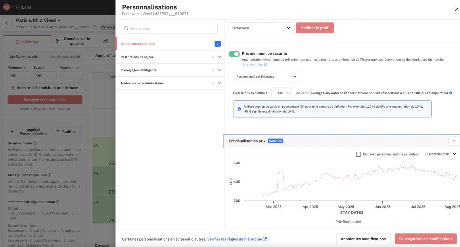 personnalisations prix