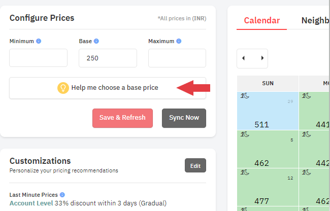 Ayuda a elegir un precio base