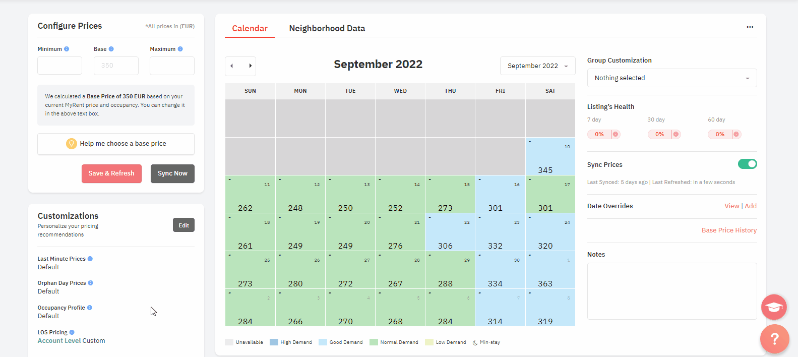 Weekend Days Customizations using dynamic pricing software