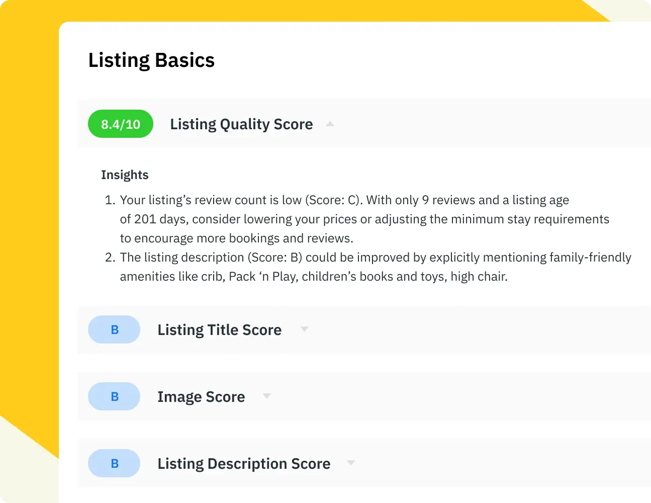 Analyze your listing's health with the Listing Score in Listing Optimizer