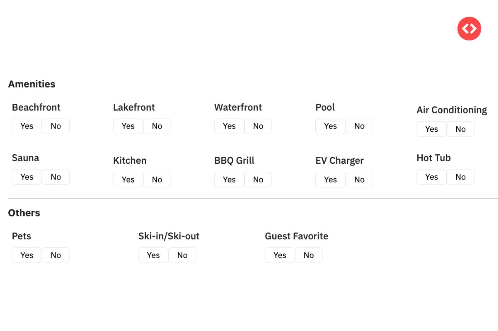 Amenities that you can filter in CompSets