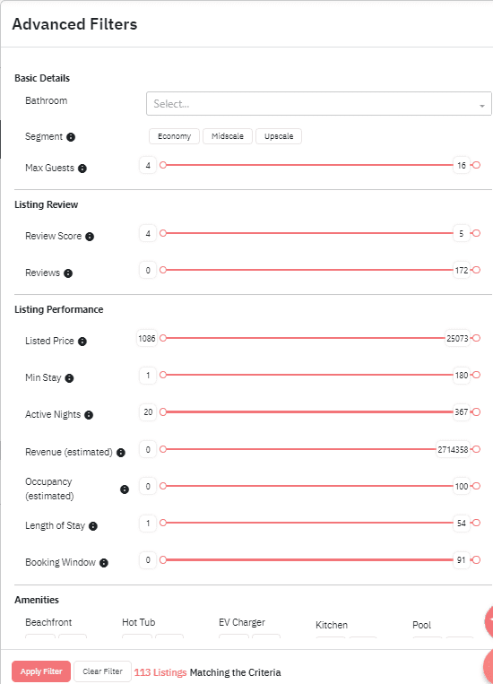 Add Advanced Filters To Calculate Rental Income Accurately