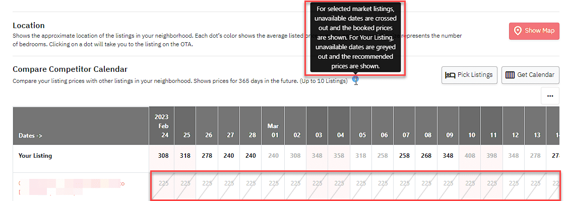 monitor competitor prices for vacation rentals with Competitor Calendar in Neighborhood Data