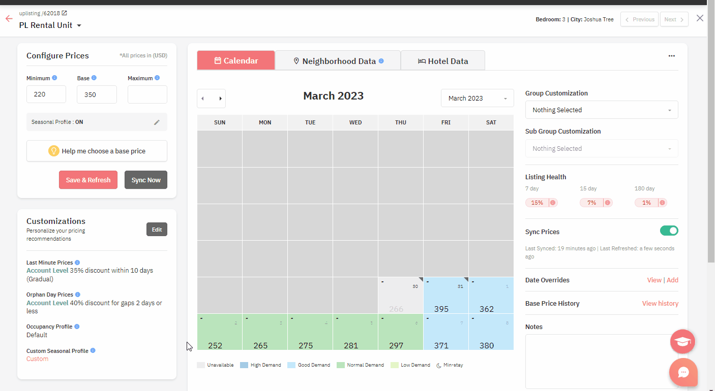 PriceLabs Customizations
