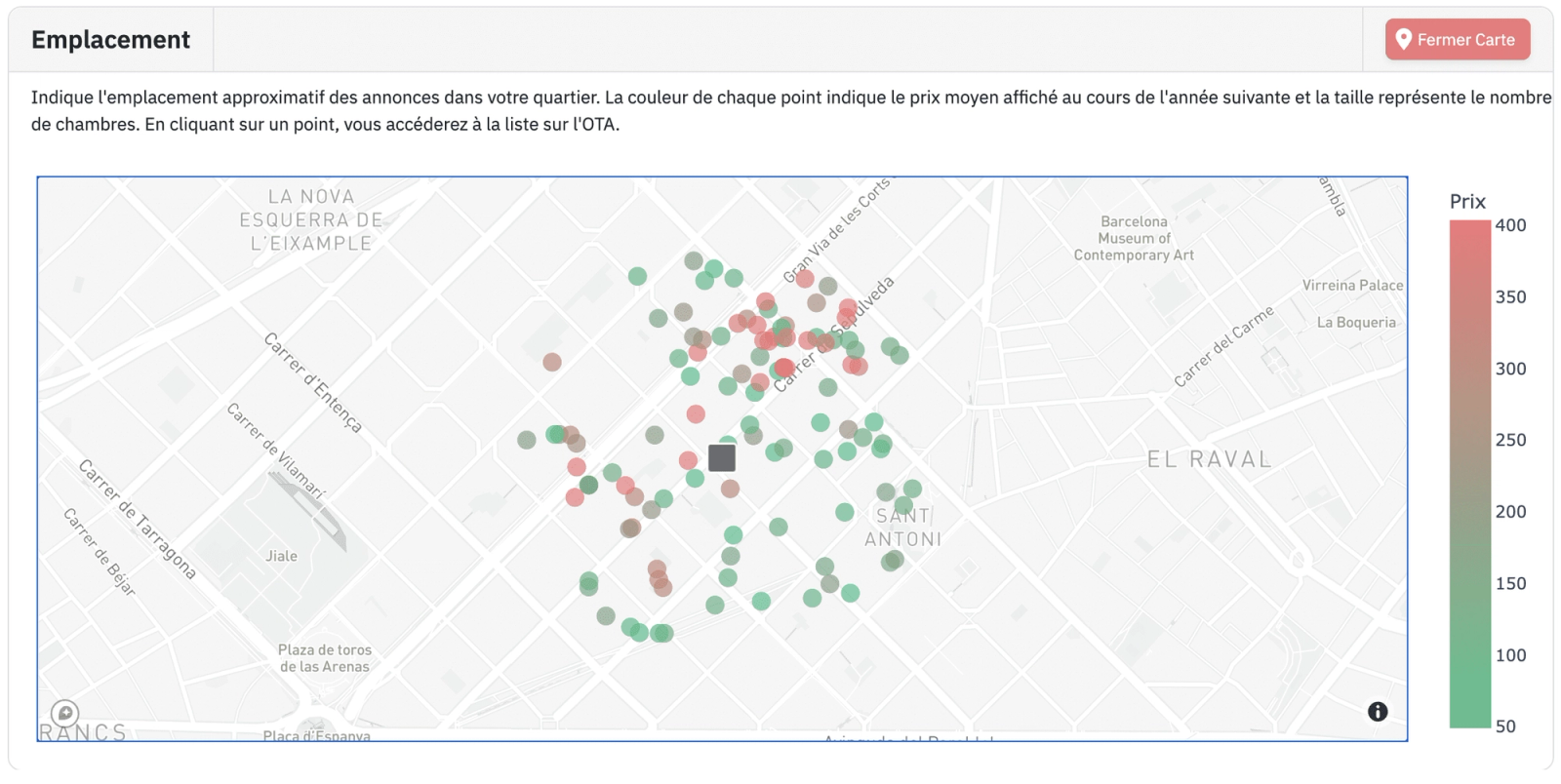 carte des concurrents pricelabs