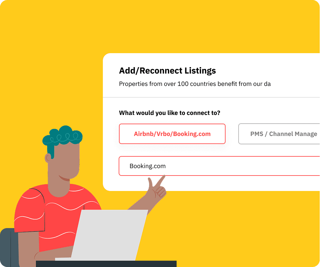 Booking.com + PriceLabs partnership visual