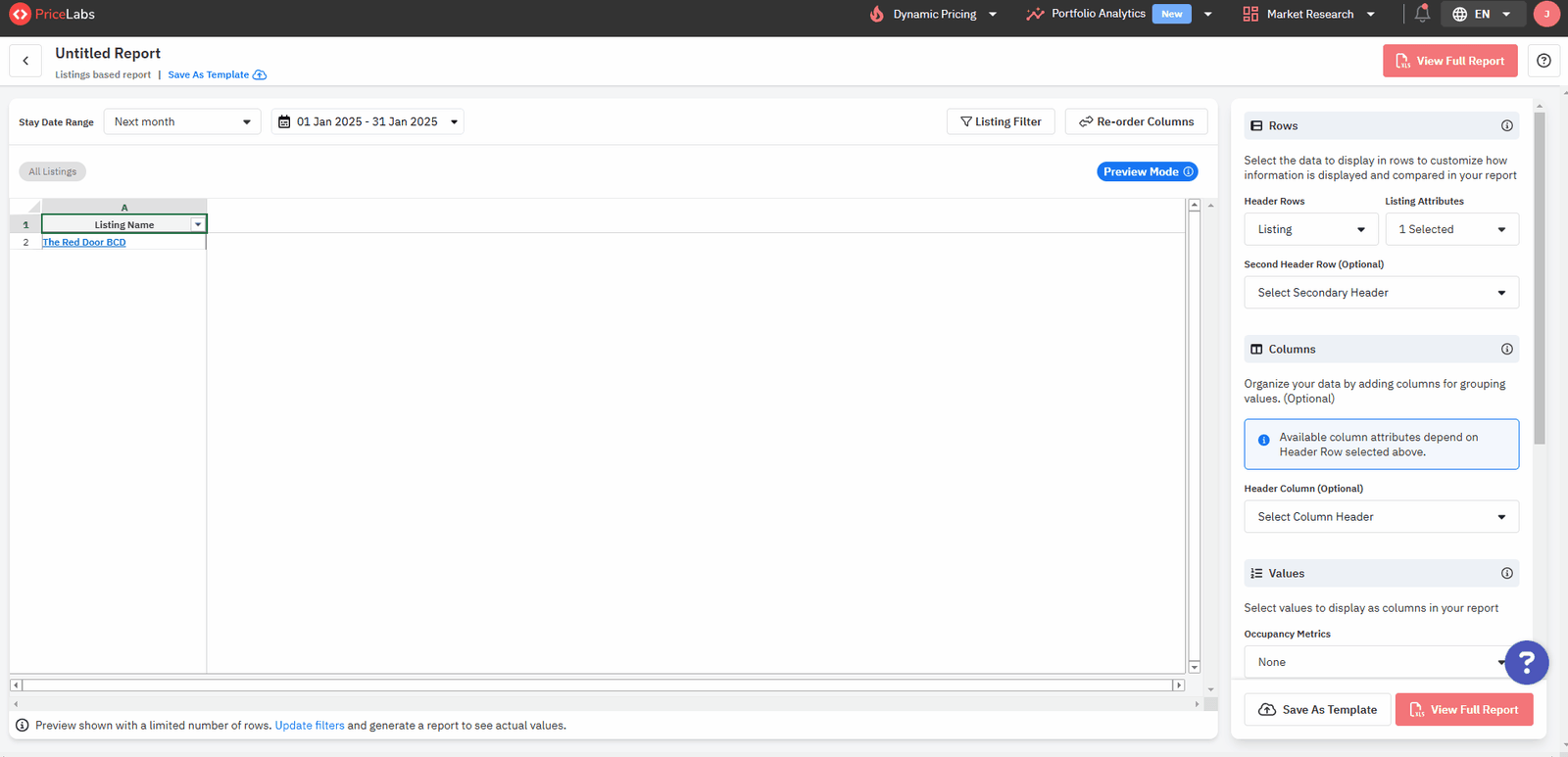 Effectively Set Goals in PriceLabs Report Builder