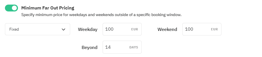 Minimum far-out pricing customization to optimize vacation rental calendars in advance