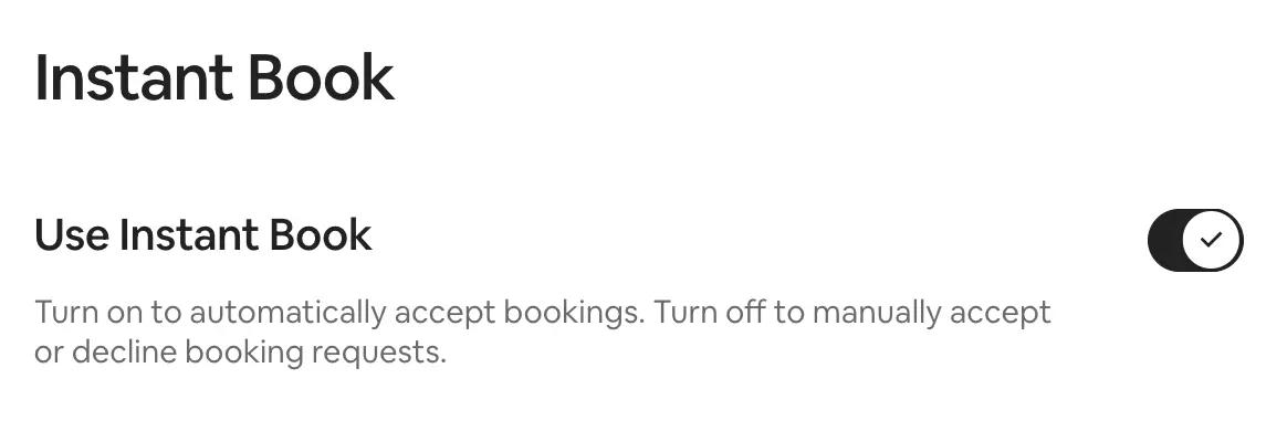 how to turn on instant book in Airbnb?