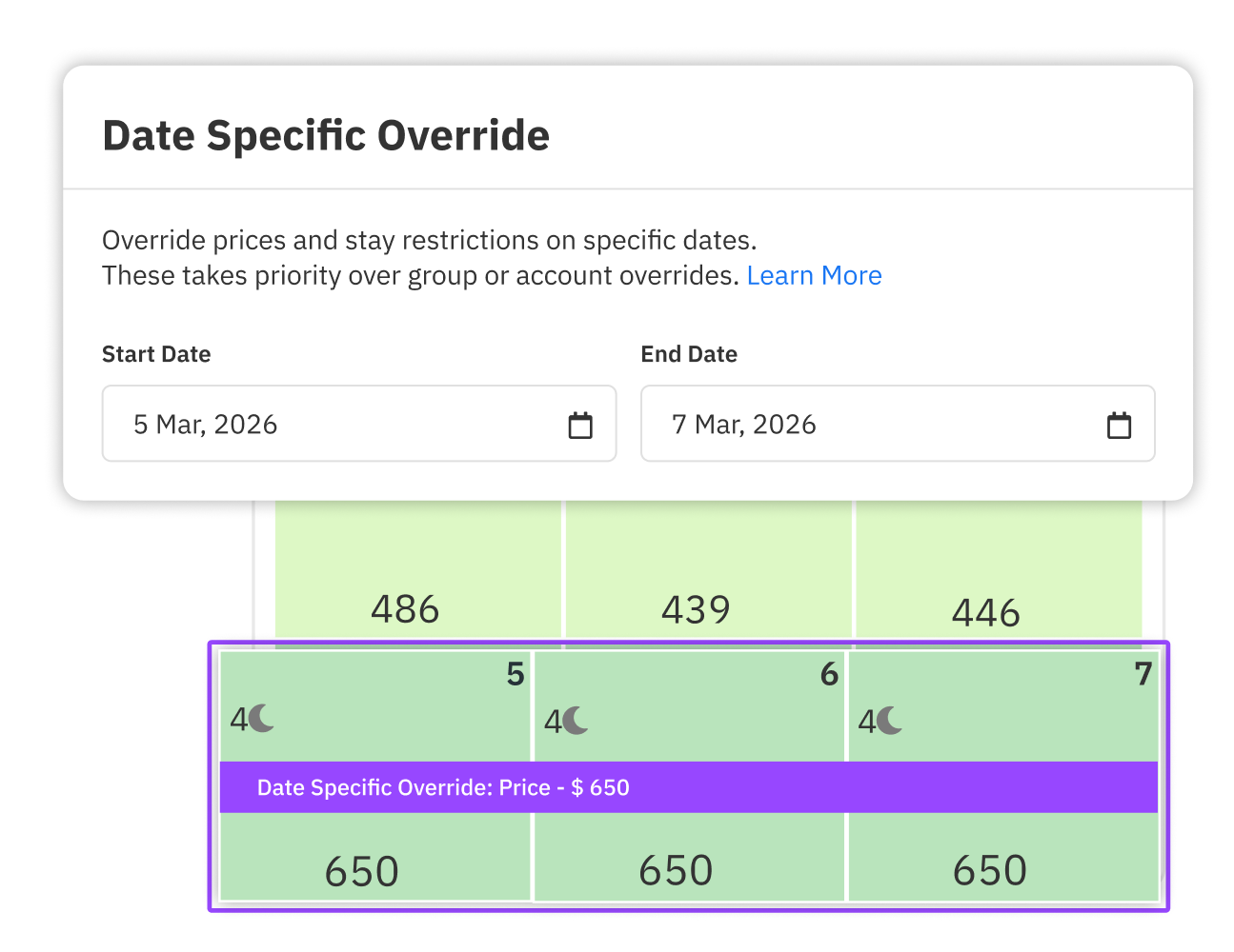 Use Date Specific Overrides to add specific restrictions for specific dates