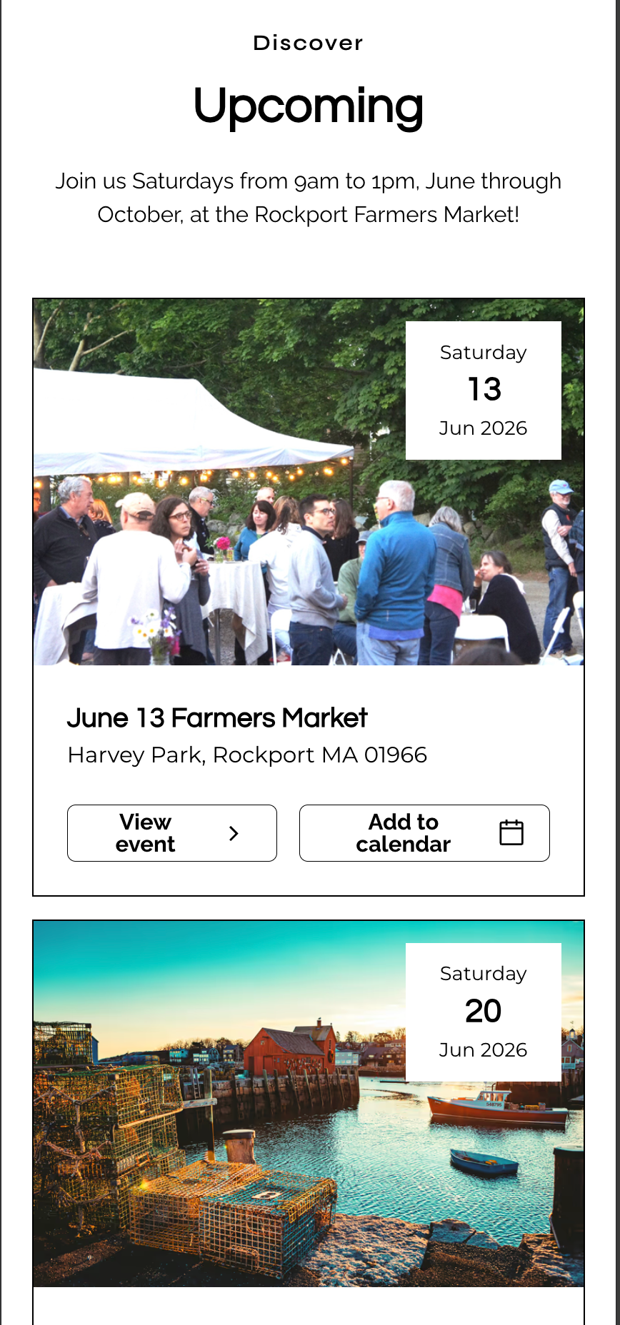 Rockport Exchange mobile view