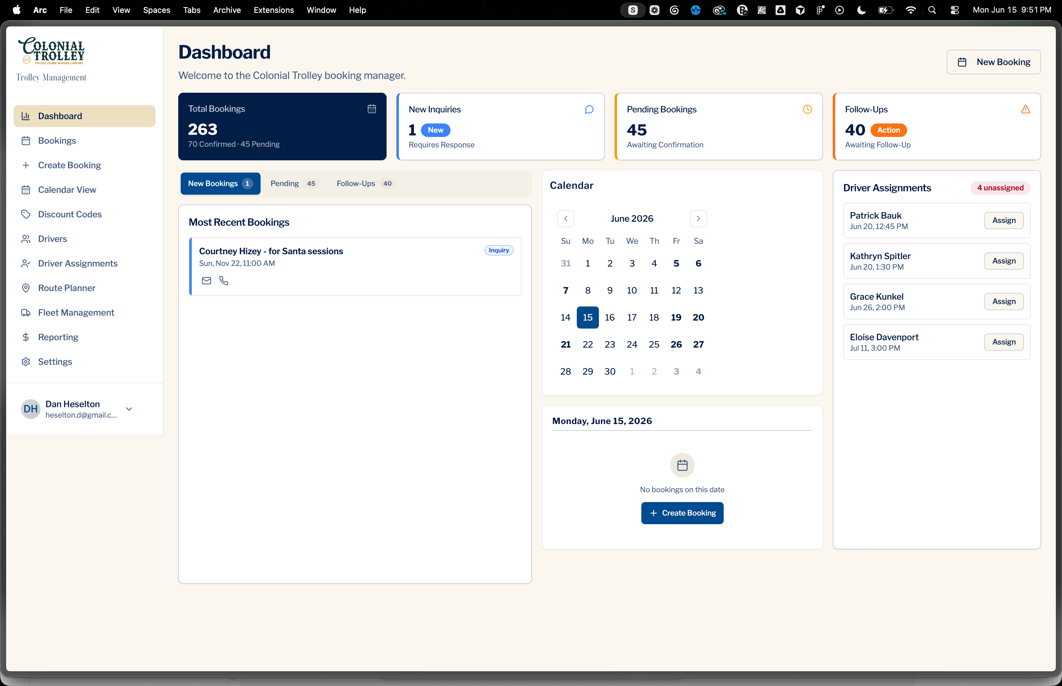 Ridereserve.io booking app shown on a MacBook Pro mockup