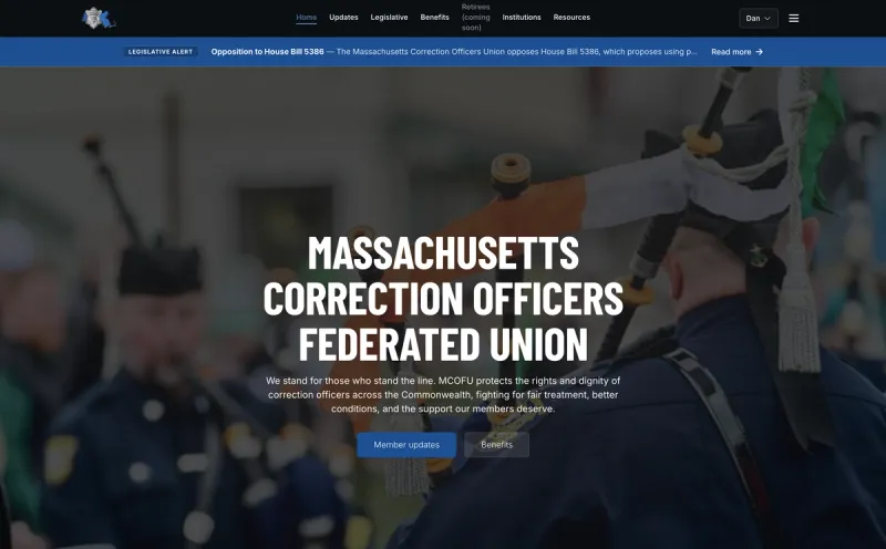 MCOFU marketing site homepage preview