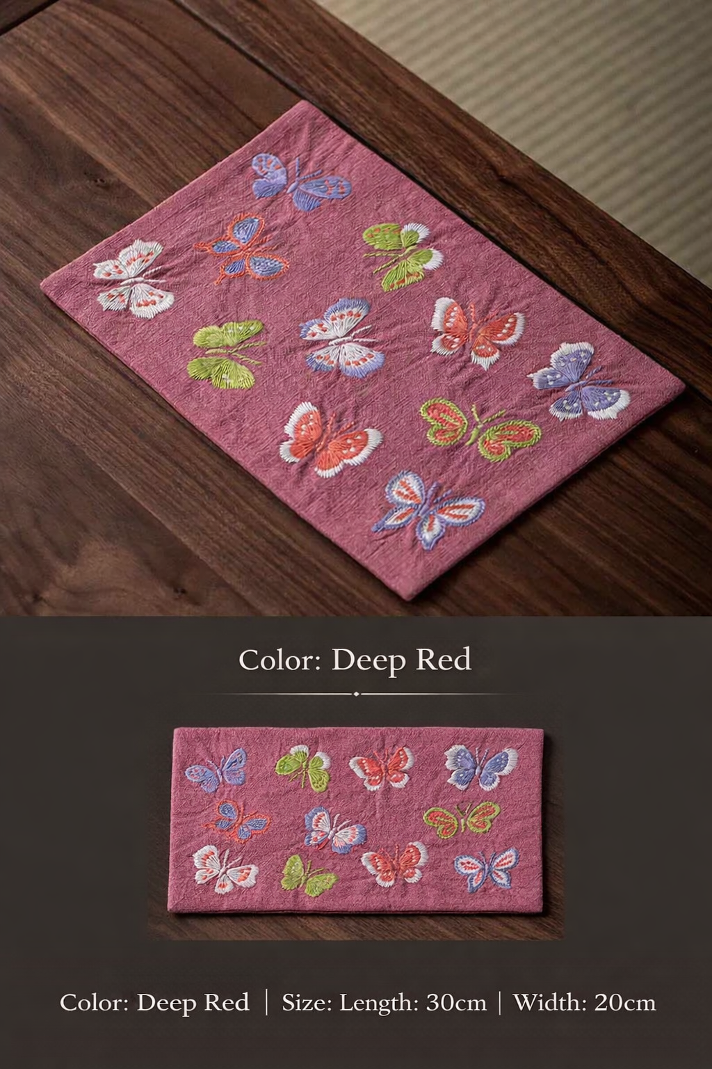 Cotton Tea Mat & Hand-Embroidered Table Cloth Set