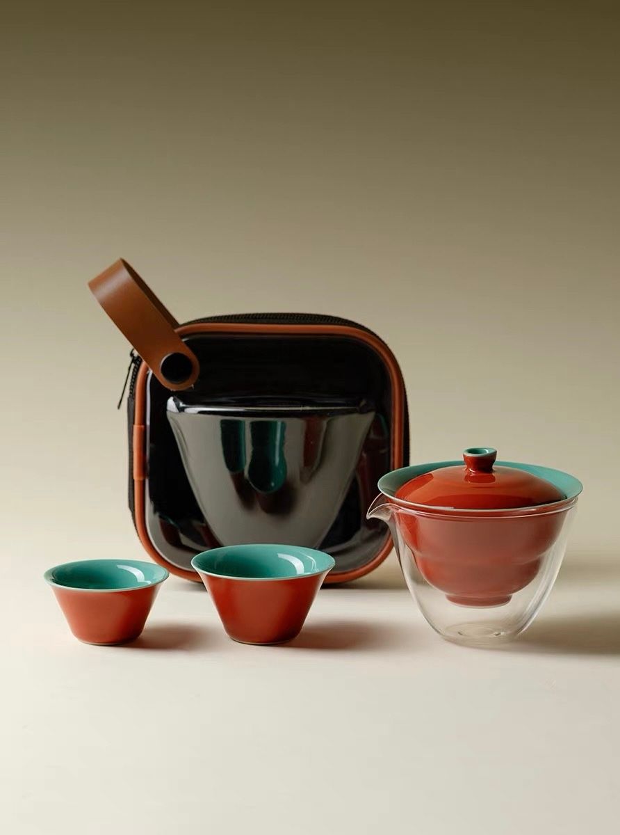  🌿 Travel Tea Ritual Set · Palace Red Edition