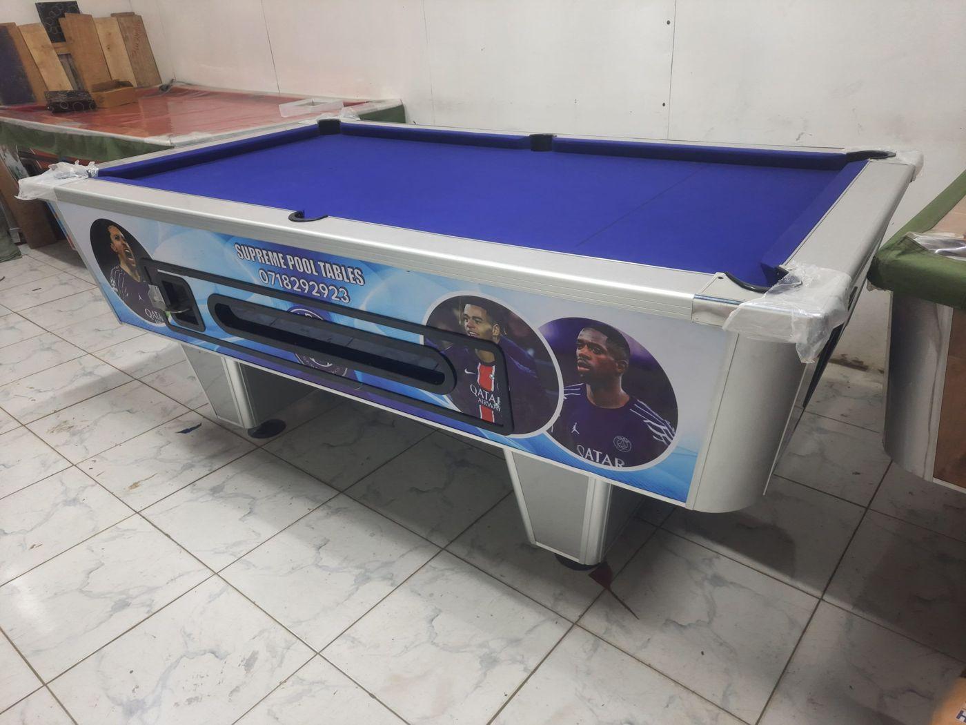 Wide Jointers Pool Table, EPL Exterior Finish: white exterior with blue cloth