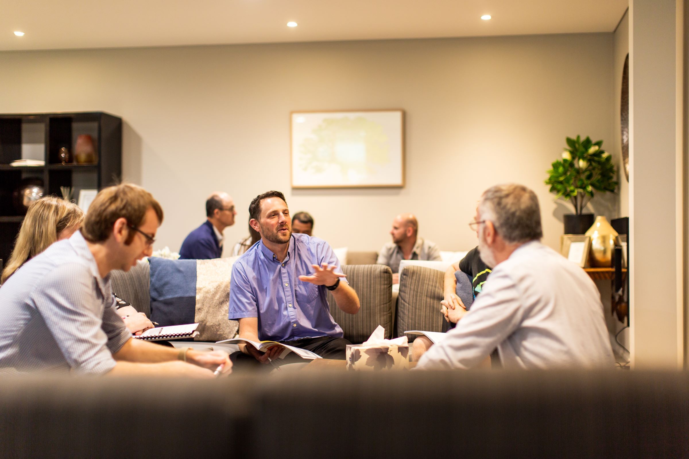NZIM Group discussion with four participants and a facilitator