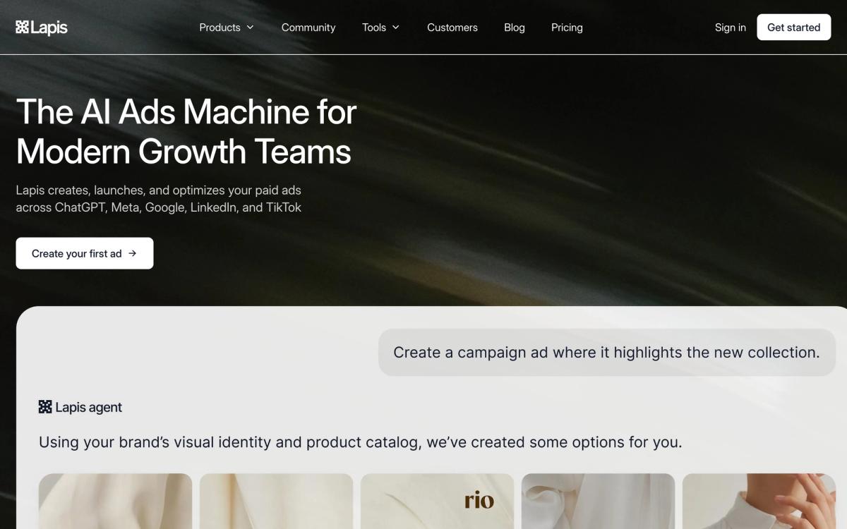 Lapis homepage hero screenshot