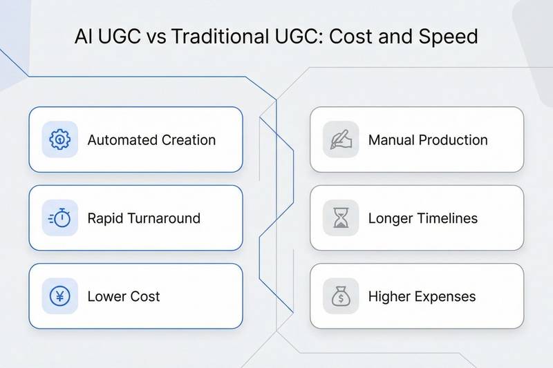 AI UGC vs Traditional UGC: Cost and Speed